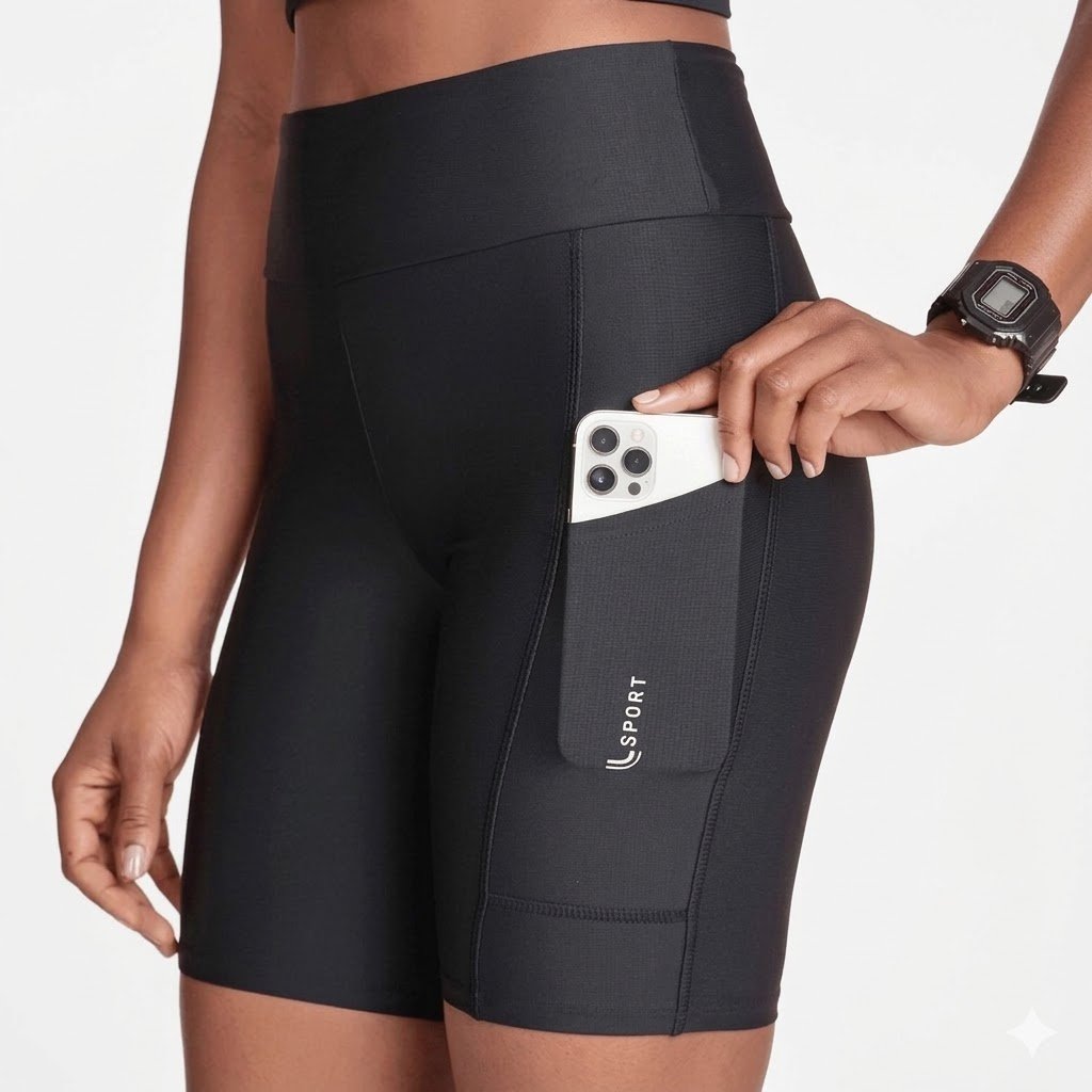 04 bermuda feminina lsport run 5 pockets